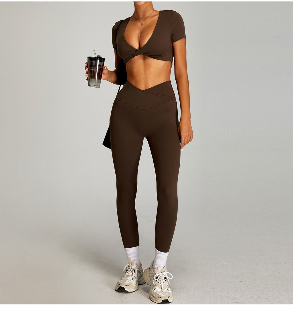 Sportpak met hoge taille en gekruiste bandjes voor dames