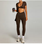 Sportpak met hoge taille en gekruiste bandjes voor dames
