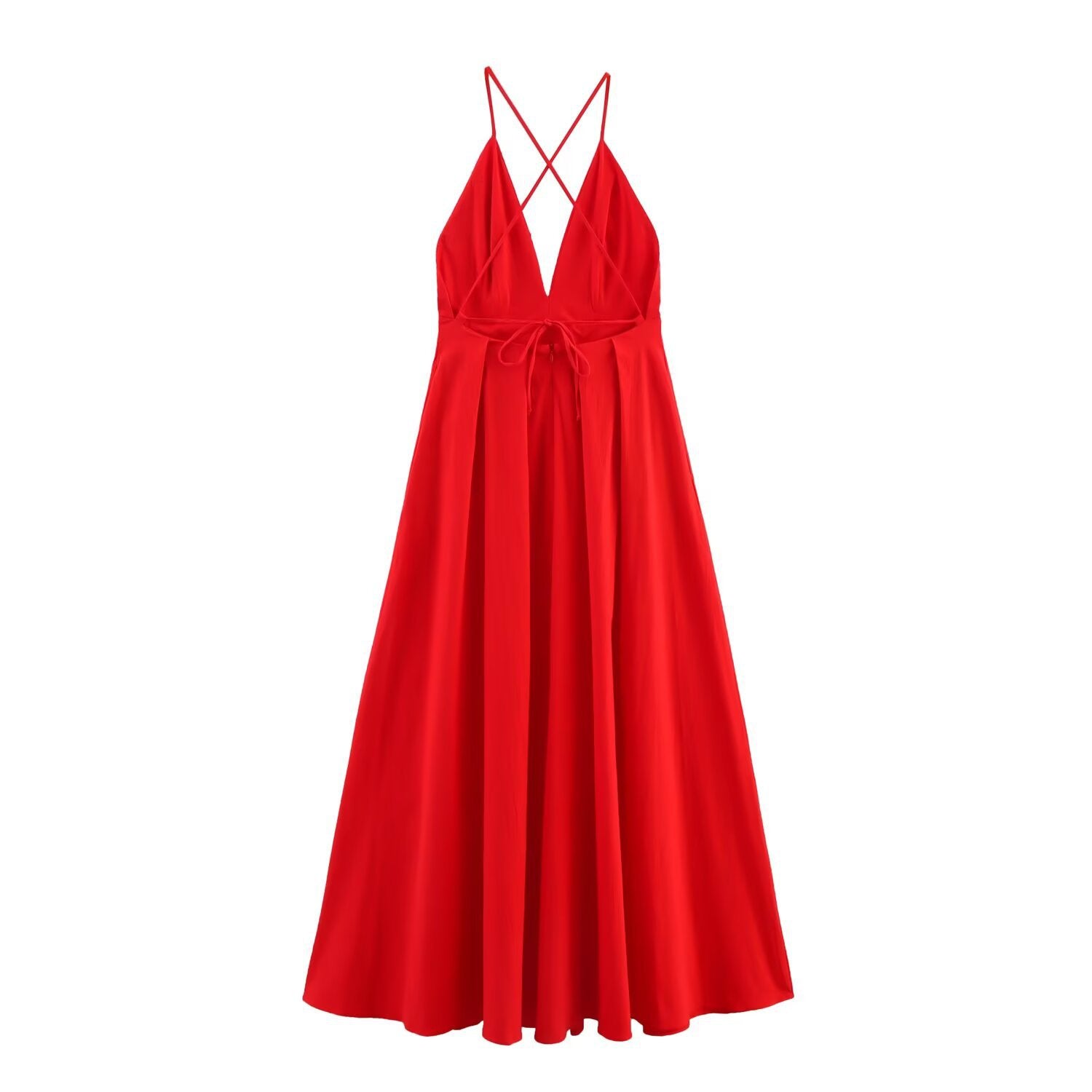 Street fashion veelzijdige, eenvoudige backless jurk voor dames