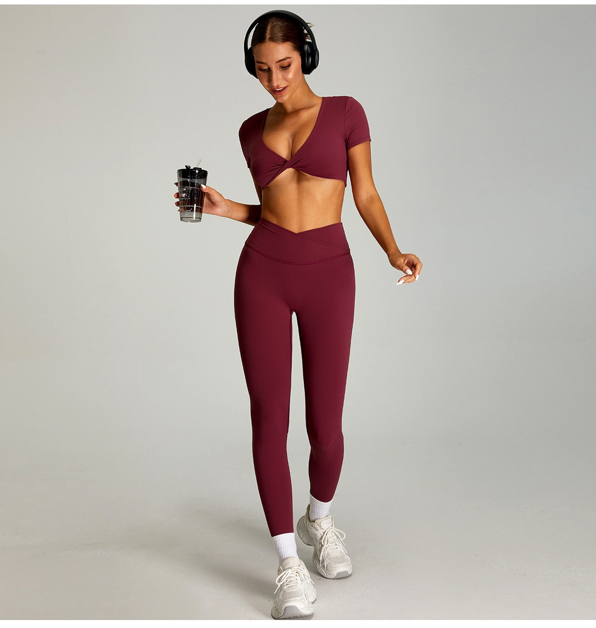 Sportpak met hoge taille en gekruiste bandjes voor dames