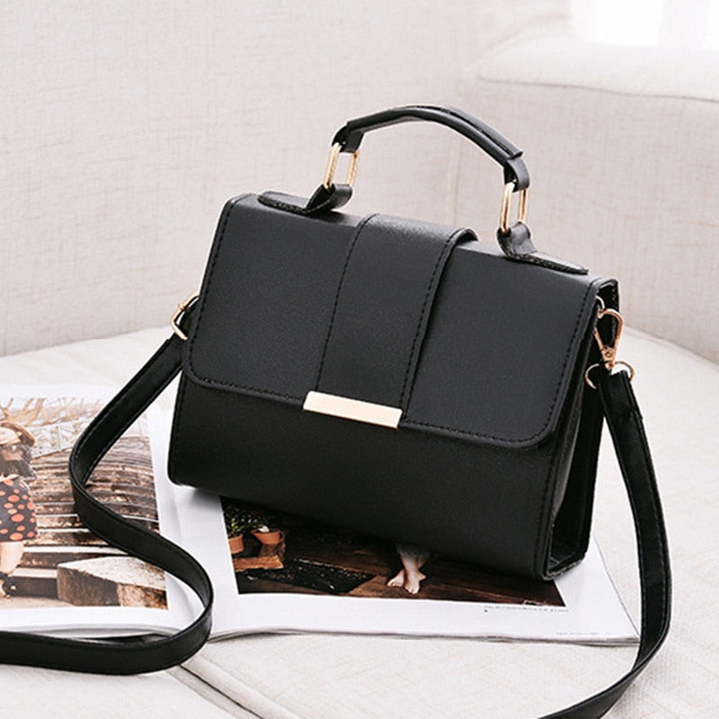 Damesmode PU Lederen Schouder Kleine Klep Crossbody Handtassen Top Handvat Tote Boodschappentassen