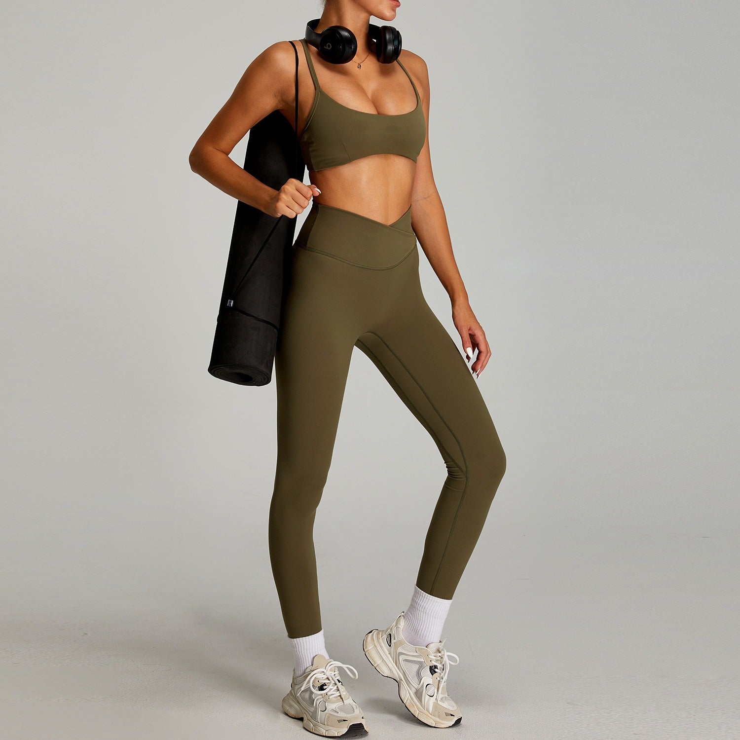 Sportpak met hoge taille en gekruiste bandjes voor dames