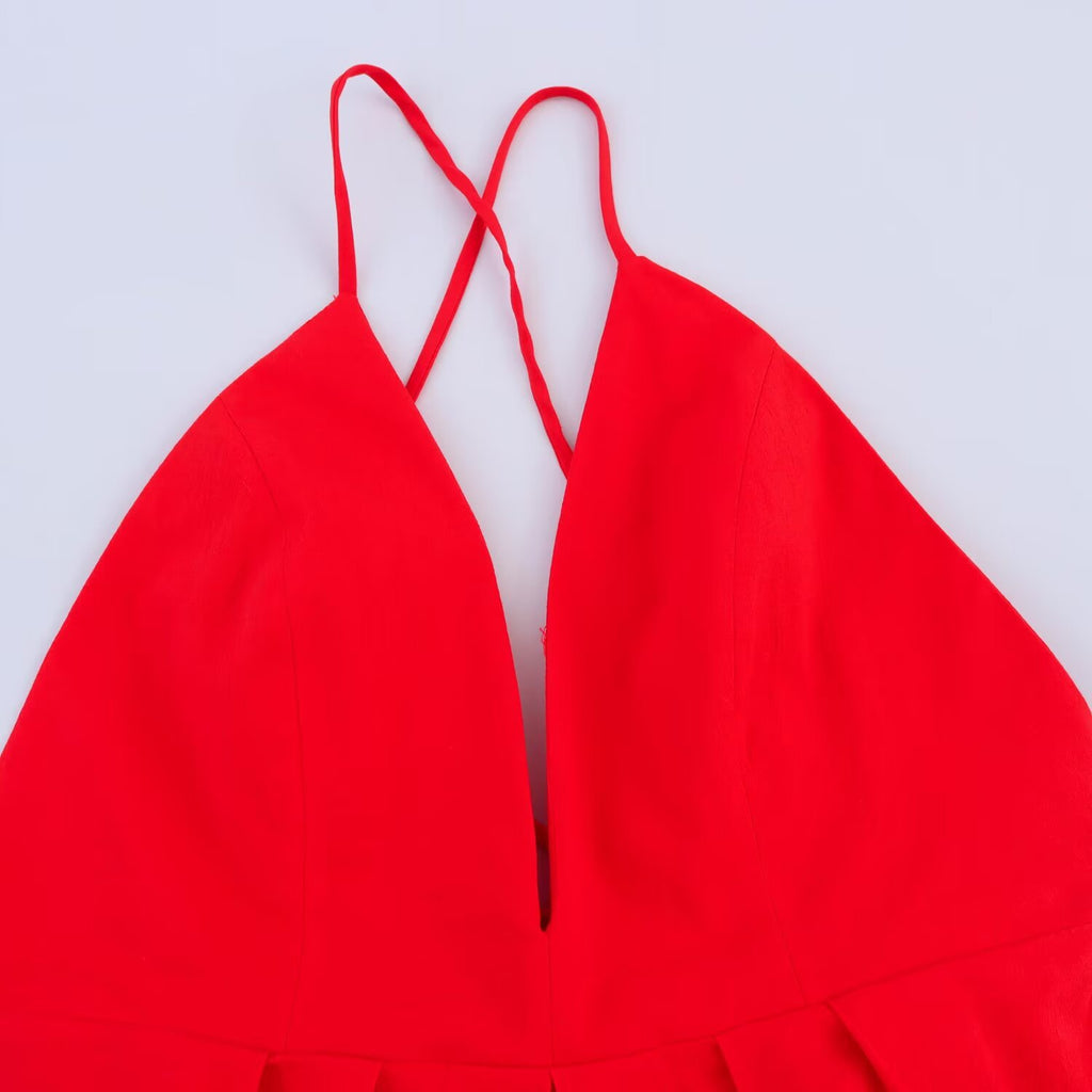 Street fashion veelzijdige, eenvoudige backless jurk voor dames