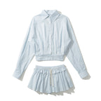 Modieuze Casual Jas + Rok Set voor Dames