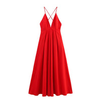 Street fashion veelzijdige, eenvoudige backless jurk voor dames