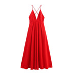 Street fashion veelzijdige, eenvoudige backless jurk voor dames