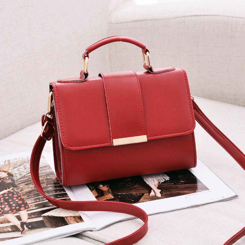 Damesmode PU Lederen Schouder Kleine Klep Crossbody Handtassen Top Handvat Tote Boodschappentassen