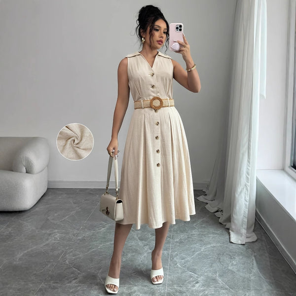 Clara Midi-jurk met Ceintuur
