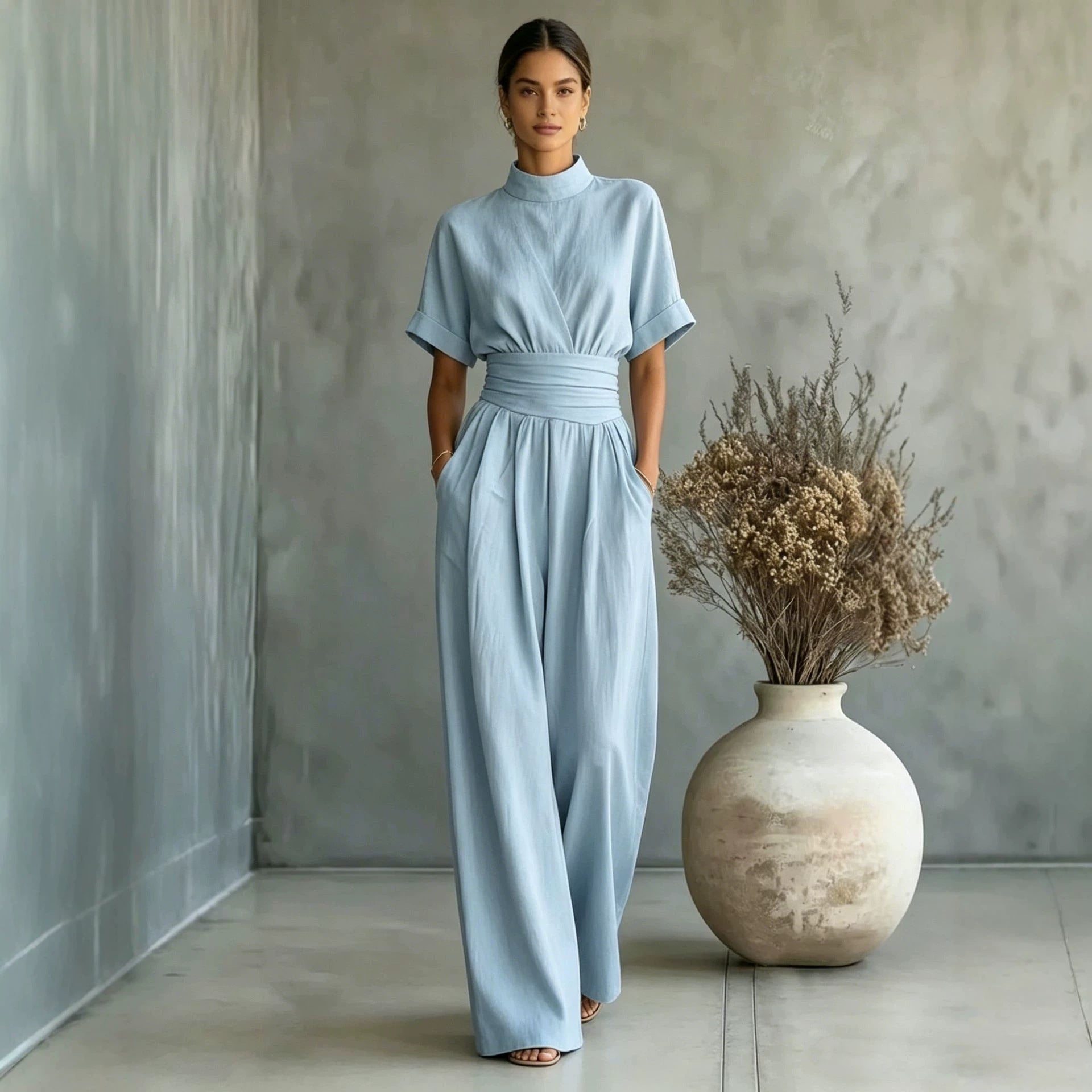 Celine jumpsuit met wijde pijpen