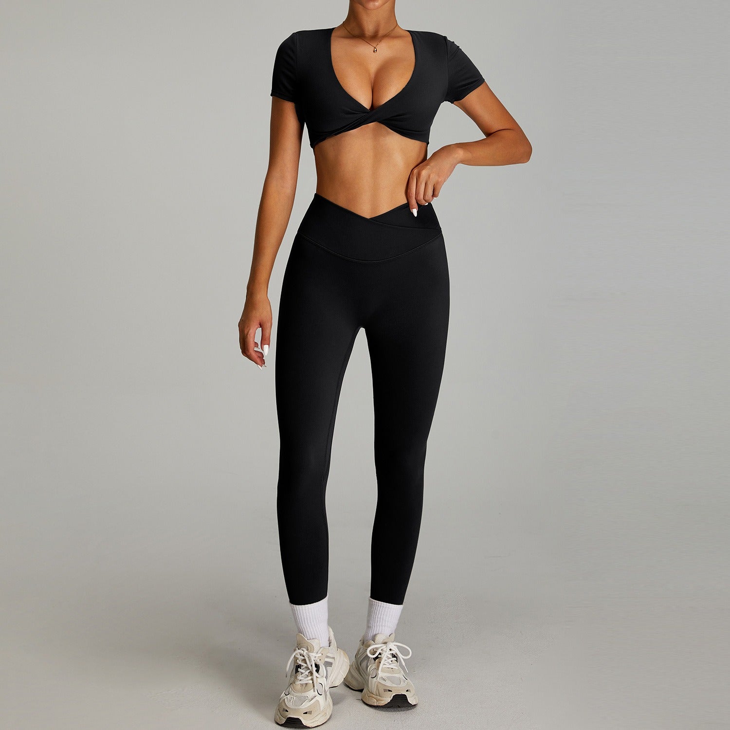 Sportpak met hoge taille en gekruiste bandjes voor dames