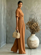 Celine jumpsuit met wijde pijpen