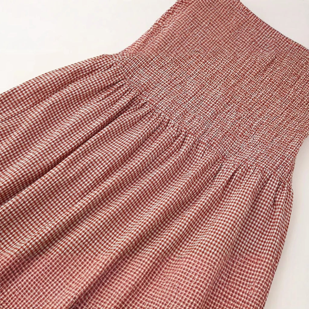 Elegante Geruite Jurk Eenvoudige Jurk voor Dames