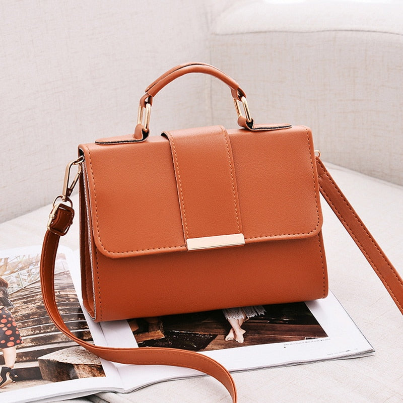 Damesmode PU Lederen Schouder Kleine Klep Crossbody Handtassen Top Handvat Tote Boodschappentassen
